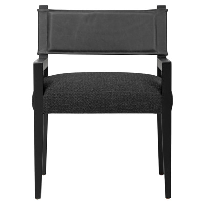 Berman Ferris Gibson Black Upholstered Ash Wood Dining Armchair