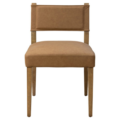 Berman Parrawood Maestro Camel Leather Armless Dining Chair