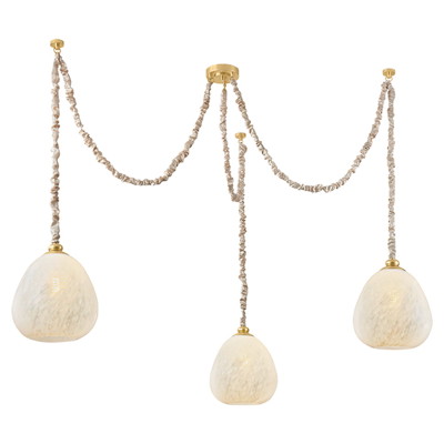 Mitzi H1150803-AGB Remi 3 Light 67.5 inch Aged Brass Chandelier Ceiling Light