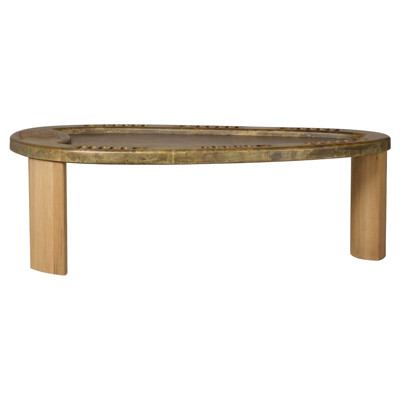 Vella Modern Classic Smoked Aluminum Brown Oak Poker Game Table