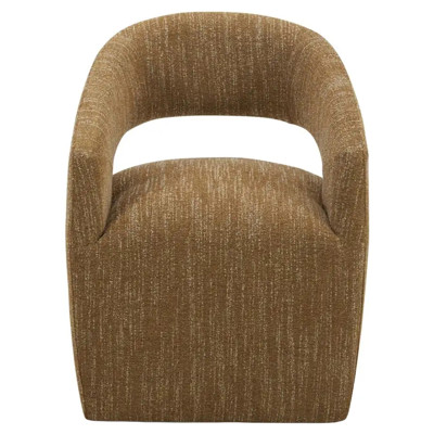 Sonya Updated Traditional Brown Performance Rolling Swivel Dining Arm Chair
