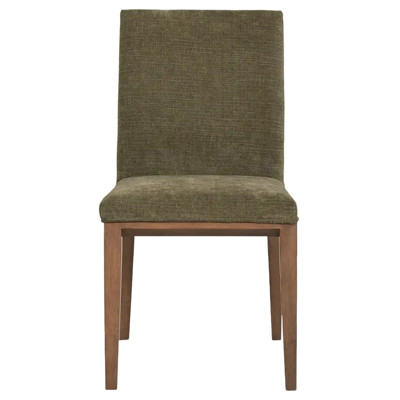 Frankie Rubberwood Green Upholstered Armless Dining Chair