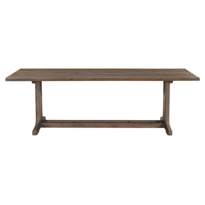 Rensdale Updated Traditional Dark Brown Oak Rectangular Dining Table - 96"