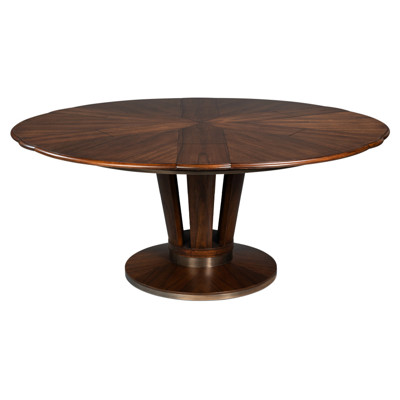 Everhart Modern Classic Dark Brown Wood Round Extendable Dining Table - 55-70"