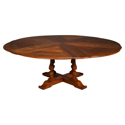 Otway Traditional Dark Brown Acacia Wood Round Extendable Dining Table - 55-71"
