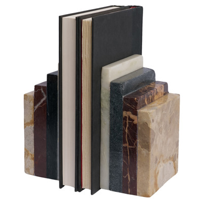 Cole Modern Classic Mixed Marble Stacked Bookends