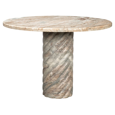 Ravello 42" Pink Marble Swirl Pedestal Base Round Dining Table