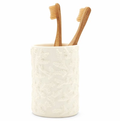 Pigeon and Poodle Alanya French Country White Porcelain Brush Holder