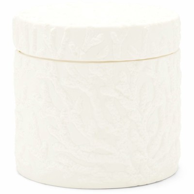 Pigeon and Poodle Alanya French Country White Porcelain Canister - Small
