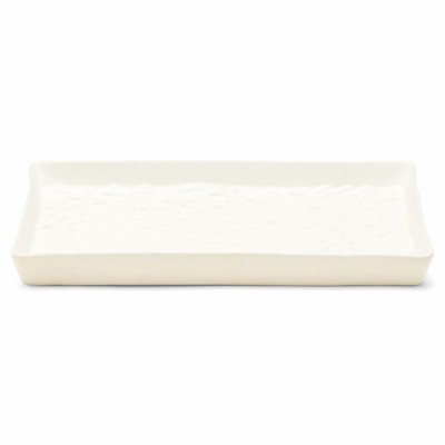 Pigeon and Poodle Alanya French Country White Porcelain Rectangular Tray
