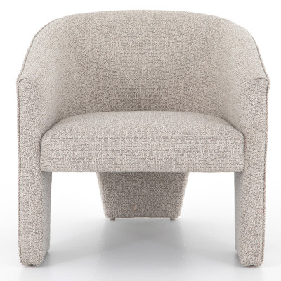 Fara Modern Classic Light Grey Performance Upholstered Barrel Living Room Chair