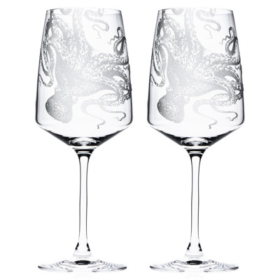 Lucy Coastal Beach Clear Red Wine Glass - Set of 2