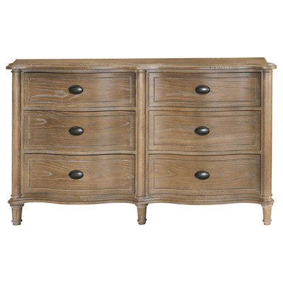 Chiri Modern Classic Cerused White Mindi Wood Double Dresser