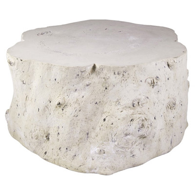 Nephele Roman Coastal Beach Off-White Resin Outdoor Block Coffee Table