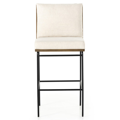 Inno Industrial Loft White Performance Seat Black Iron Frame Bar Stool