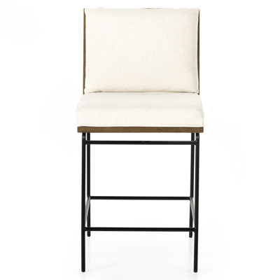 Westgate Crete Upholstered Oak Wood Amber Midnight Iron Savile Flax Counter Stool