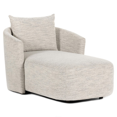 Farrah Centrale Merino Cotton Gray Upholstered Chaise Lounge