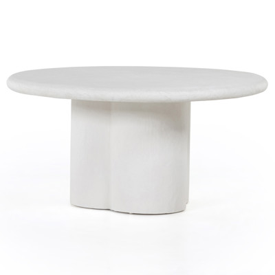 Tonni Modern Classic White Concrete Round Dining Table - 60"