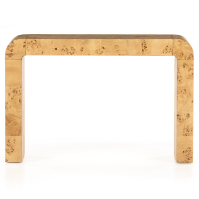 Belfast Jenson Rectangular Wood Natural Poplar Burl Veneer Console Table