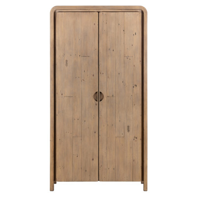 Noah Rustic Lodge Brown Reclaimed Wood 2 Door Wardrobe