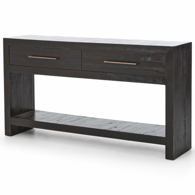 Dorwin Industrial Loft Espresso Brown Acacia Wood 2 Drawer Console Table