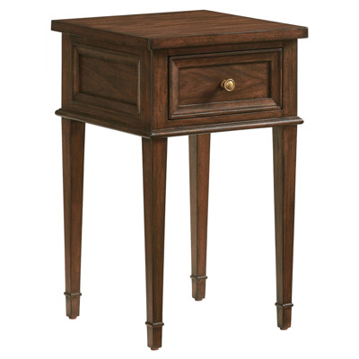 Surrey Updated Traditional Brown Walnut Wood Nightstand