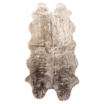 Tili Modern Classic Light Grey Ombre Fur Hide Rug - 3'3"x5'10"