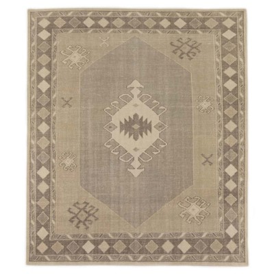 Radko Global Bazaar Brown Cotton Patterned Hand Knotted Rug - 8'x10'