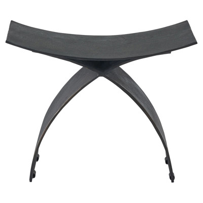 Marlin Industrial Loft Black Aluminum Rectangular Stool