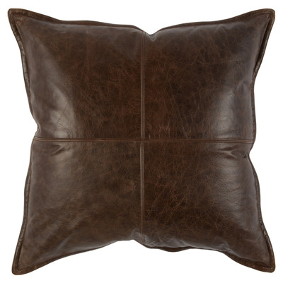 Selene Modern Classic Chocolate Brown Leather Throw Pillow - 22x22