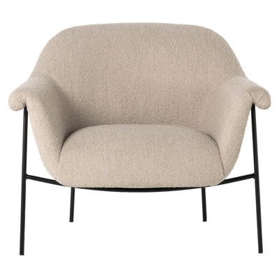 Zeltzin Modern Classic Cream Performance Boucle Black Iron Arm Chair