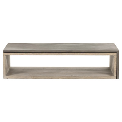 Jasper Industrial Loft Grey Faux Concrete Oak Wood Rectangular Coffee Table