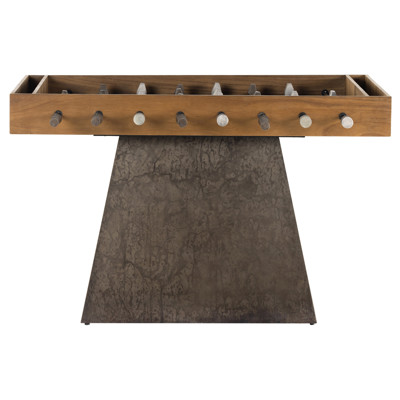 Beckham Rustic Lodge Brown Iron Wood Top Foosball Game Table