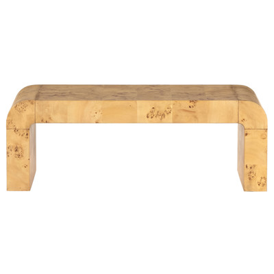 Belfast Jenson Rectangular Wood Natural Poplar Burl Veneer Coffee Table