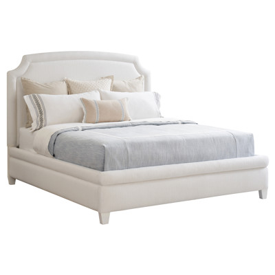 Laguna Pearl White Avalon Performance Fabric Upholstered Panel Bedroom Set by Barclay Butera