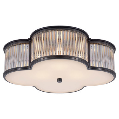 Visual Comfort Signature Collection AH4015GM/CG-FG Alexa Hampton Basil 3 Light 17.25 inch Gun Metal with Clear Glass Flush Mount Ceiling Light