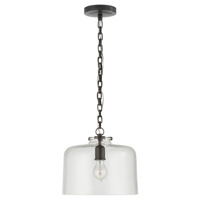 Visual Comfort Signature Collection TOB5226BZ/G5-CG Thomas O'Brien Katie5 1 Light 12 inch Bronze Dome Pendant Ceiling Light in Clear Glass