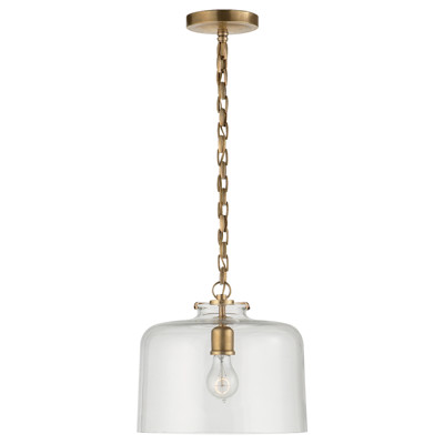 Visual Comfort Signature Collection TOB5226HAB/G5-CG Thomas O'Brien Katie5 1 Light 12 inch Hand-Rubbed Antique Brass Dome Pendant Ceiling Light in Cle