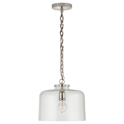 Visual Comfort Signature Collection TOB5226PN/G5-CG Thomas O'Brien Katie5 1 Light 12 inch Polished Nickel Dome Pendant Ceiling Light in Clear Glass