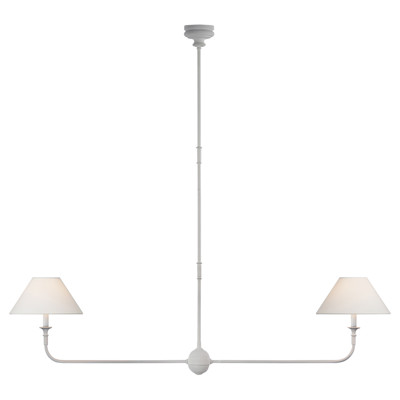 Visual Comfort Piaf Modern Plaster White Metal Large 2 Light Linear Pendant