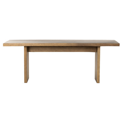 Alina Rustic Lodge Brown Oak Wood Rectangular Dining Table - 84"W