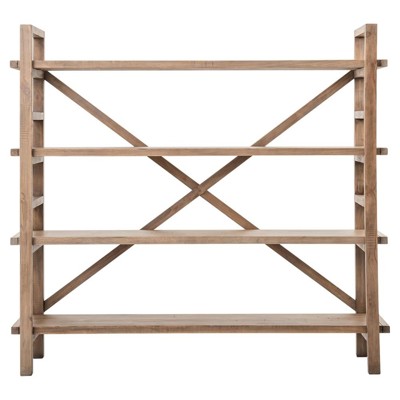 Rafal Rustic Lodge Brown Reclaimed Wood Open Bookshelf