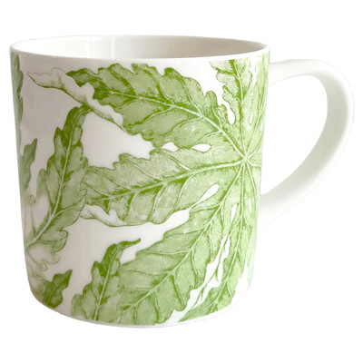 Freya French Country White Porcelain Green Floral Mug