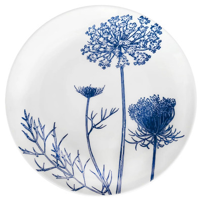 Summer Blues French Country White Floral Porcelain Salad Plate