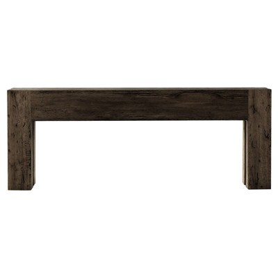 Oliver Rustic Lodge Dark Brown Oak Wood Rectangular Console Table - 86"
