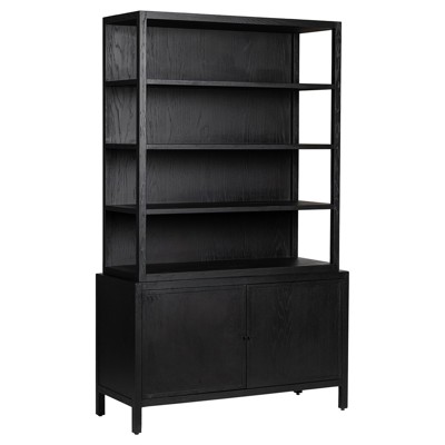 Hunter Modern Classic Black Oak Wood Bookcase