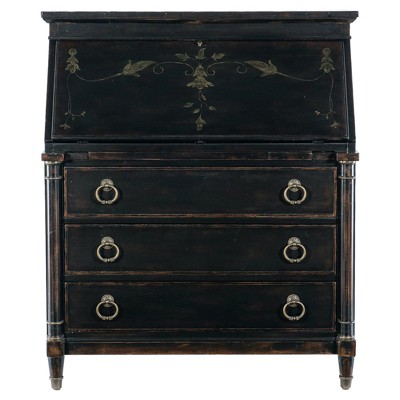 Barry Updated Traditional Black Cherry Wood Secretary Desk