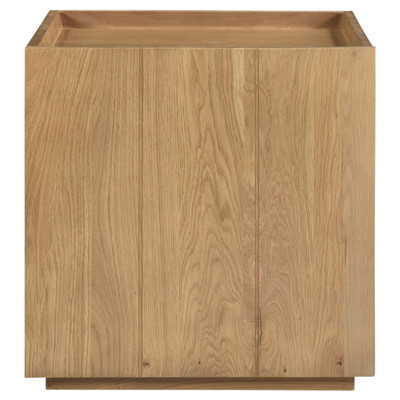 Pancho Coastal Beach Natural Brown Solid Oak Nightstand
