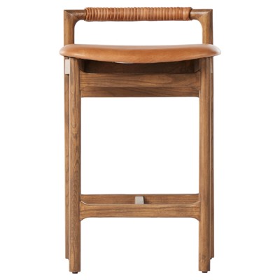 Allston Baden Leather Solid Wood Haven Tobacco Lamont Nettlewood Counter Stool