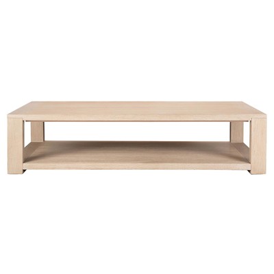 Irondale Thomas Rectangular Wood Bleached Oak Veneer Solid Coffee Table